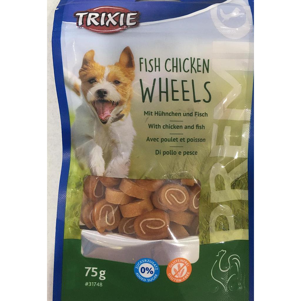 PREMIO FISH CHIKEN WHEELS 75G-TRIXI-بريميو سمك بعجلات الدجاج 75 جرام - تريكسي
